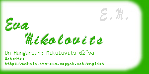 eva mikolovits business card